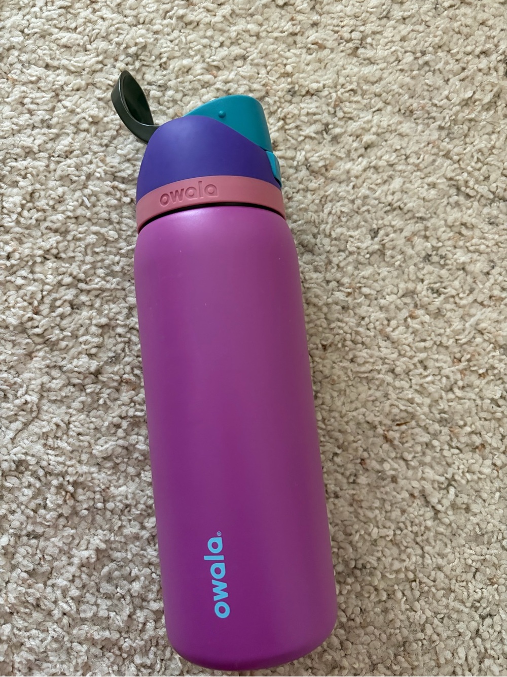 Owala Purple Stainless Bottle with Teal Lid